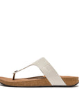 FitFlop FitFlop IQushion Mens Leather Toe-Post Sandals Slippers Clay Grey 7