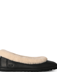 UGG Zora Leather Ballet Flat Shoes Black UK 5