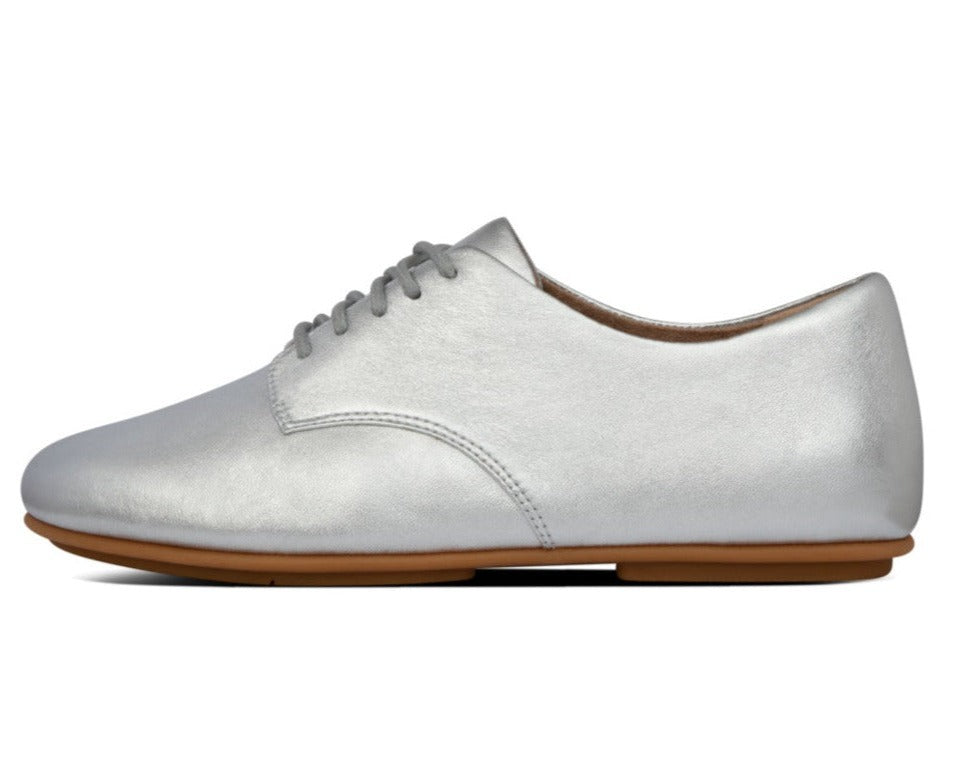 FitFlop FitFlop ADEOLA Leather Lace-Up Derby  Silver 3