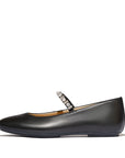 FitFlop FitFlop DELICATO Pearls-And-Crystal Soft-Leather Mary Janes Shoes Black UK3