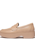 FitFlop FitFlop F-Luma Box-Leather Demi-Wedge Penny Loafers Loafers & Laceups Classic Beige 4