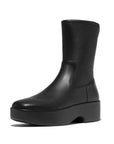 Stretch Leather Demi-Wedge Mid-Calf Boots F-LUMA Microwobbleboard