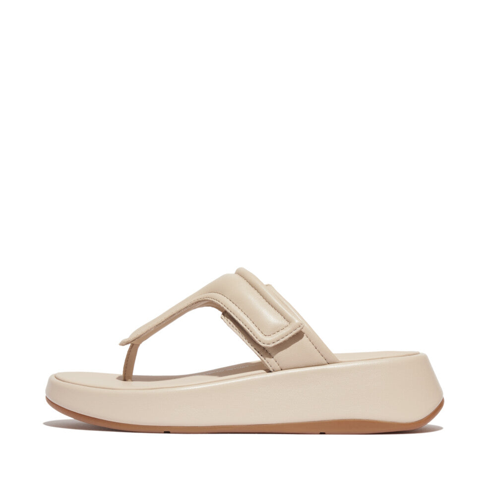 Adjustable Padded-Leather Flatform F-MODE Microwobbleboard Stone Beige 4