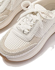 Cross-Stitch Knit/Suede/Leather Flatform Trainers F-MODE Microwobbleboard