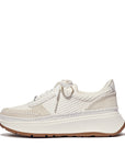 Cross-Stitch Knit/Suede/Leather Flatform Trainers F-MODE Microwobbleboard Urban White Mix 4