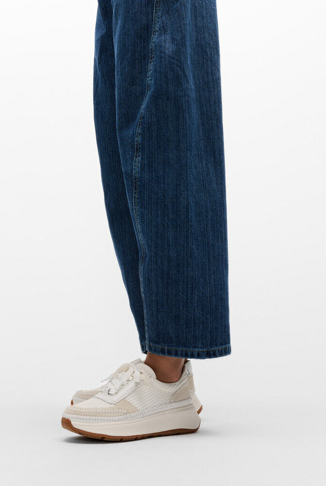 FitFlop F-MODE Cross-Stitch Knit/Suede/Leather Flatform Trainers Sneaker