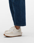 Cross-Stitch Knit/Suede/Leather Flatform Trainers F-MODE Microwobbleboard