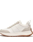 FitFlop FitFlop F-Mode Flow Fabric/Suede/Leather Flatform Trainers Sneaker Urban White Mix 3