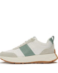 FitFlop FitFlop F-Mode Flow Leather/Suede Trainers Sneaker Urban White Frosted Sage 4