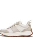 FitFlop FitFlop F-Mode Flow Leather/Suede Trainers Sneaker Urban White Mix 3