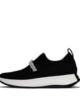 FITFLOP F-MODE Flow Pearl and Crystal Knit SNEAKER Black UK3