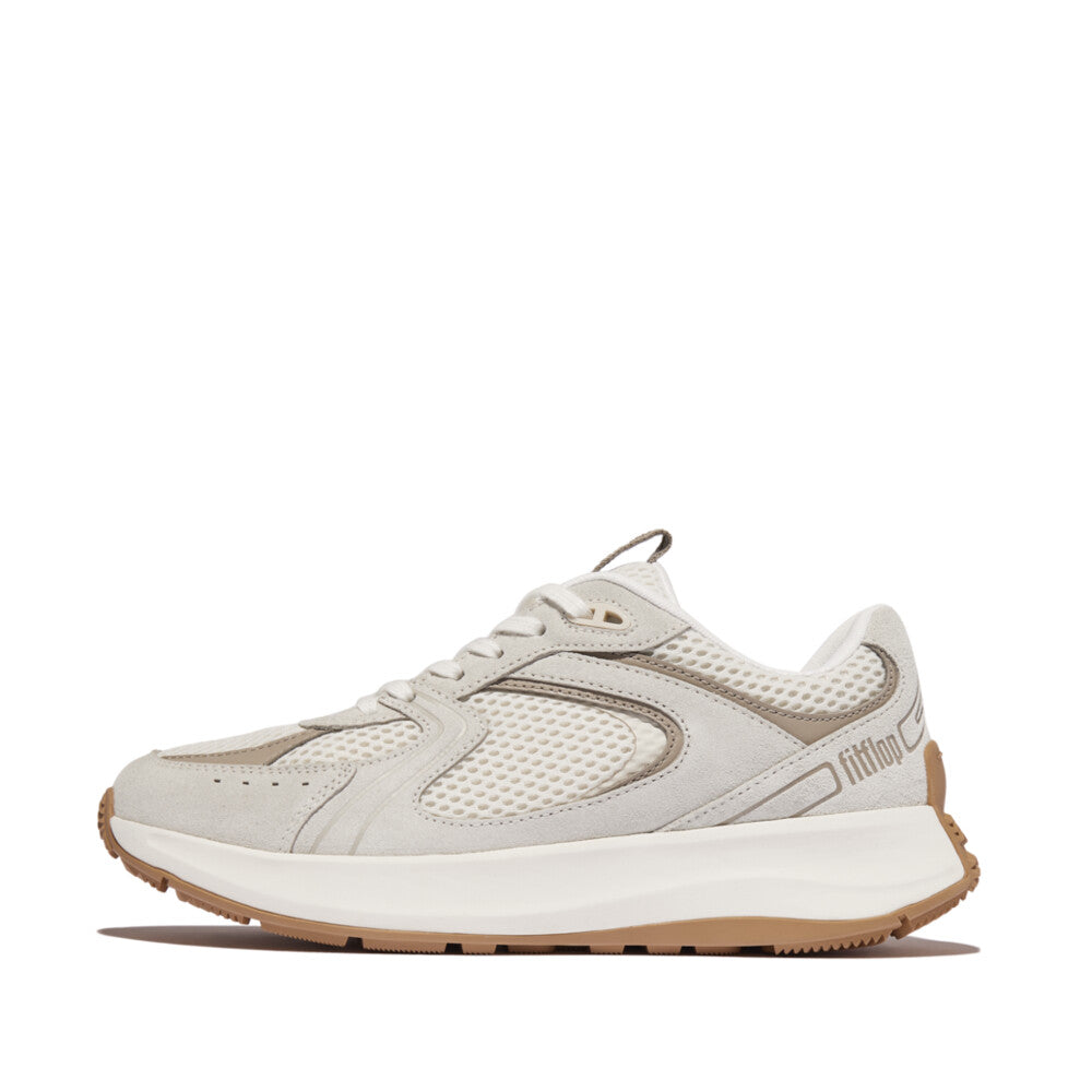 FitFlop Flow Suede/Mesh Flatform Trainers Sneaker Urban White 4