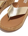 Leather/Cork Flatform Toe-Post Sandals F-MODE Microwobbleboard