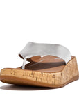 Leather/Cork Flatform Toe-Post Sandals F-MODE Microwobbleboard