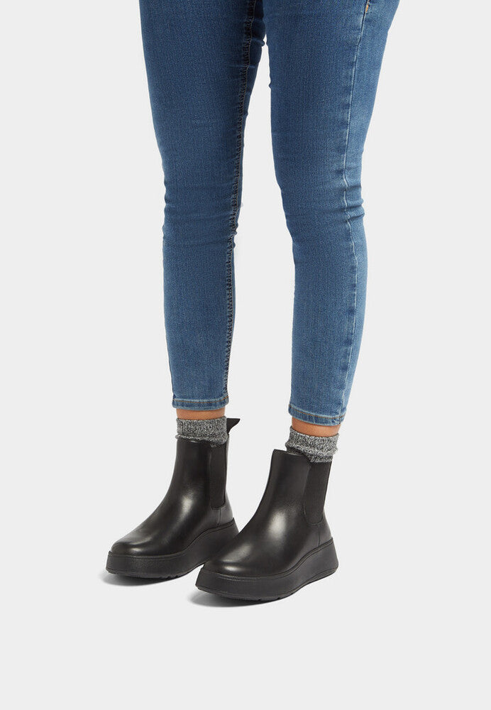 Leather Flatform Chelsea Boots F-MODE Microwobbleboard
