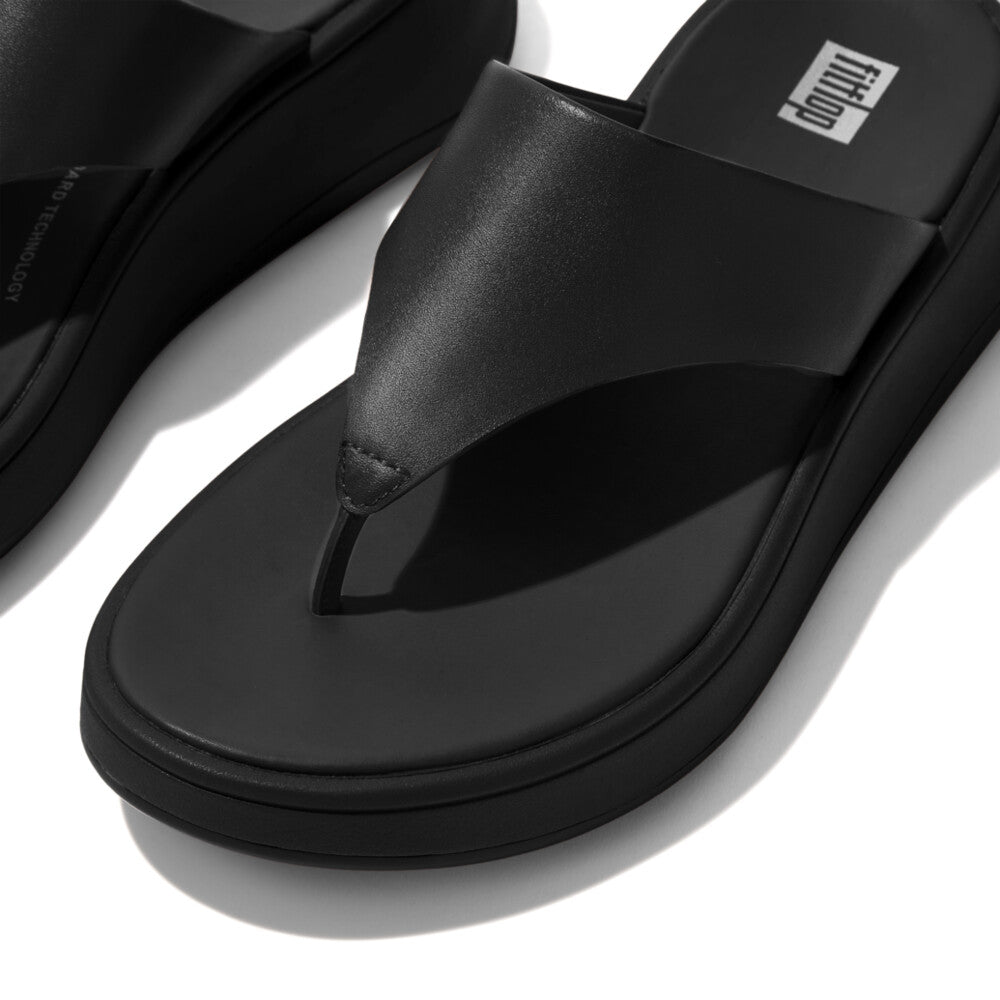 Leather Flatform Toe-Post Sandals F-MODE Microwobbleboard