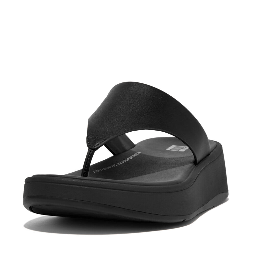 Leather Flatform Toe-Post Sandals F-MODE Microwobbleboard