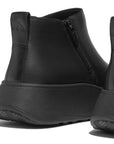 Leather Flatform Zip Ankle Boots F-MODE Microwobbleboard
