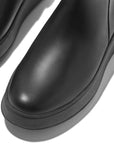 Leather Flatform Zip Ankle Boots F-MODE Microwobbleboard
