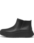 Leather Flatform Zip Ankle Boots F-MODE Microwobbleboard Black 3