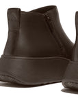 Leather Flatform Zip Ankle Boots F-MODE Microwobbleboard