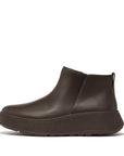 Leather Flatform Zip Ankle Boots F-MODE Microwobbleboard PINK/BROWN 3