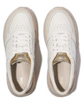 Trenton F-MODE Leather/Suede/Metallic Flatform Trainers Sneaker