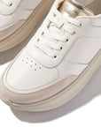 Trenton F-MODE Leather/Suede/Metallic Flatform Trainers Sneaker