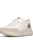 Trenton F-MODE Leather/Suede/Metallic Flatform Trainers Sneaker