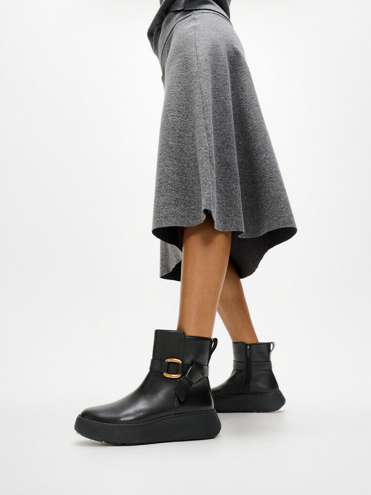 FitFlop F-MODE Square-Ring Leather Ankle Boots Boot