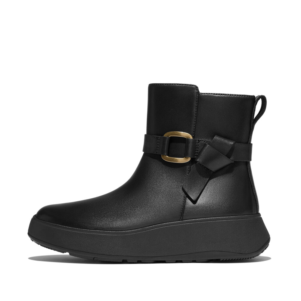 FitFlop F-MODE Square-Ring Leather Ankle Boots Boot Black 4