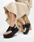 FitFlop F-MODE Stack Leather Back-Strap Toe-Post Sandals Sandal