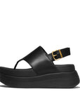 FitFlop F-MODE Stack Leather Back-Strap Toe-Post Sandals Sandal Black 4