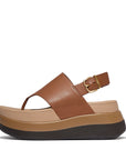 FitFlop F-MODE Stack Leather Back-Strap Toe-Post Sandals Sandal Deep Tan 4
