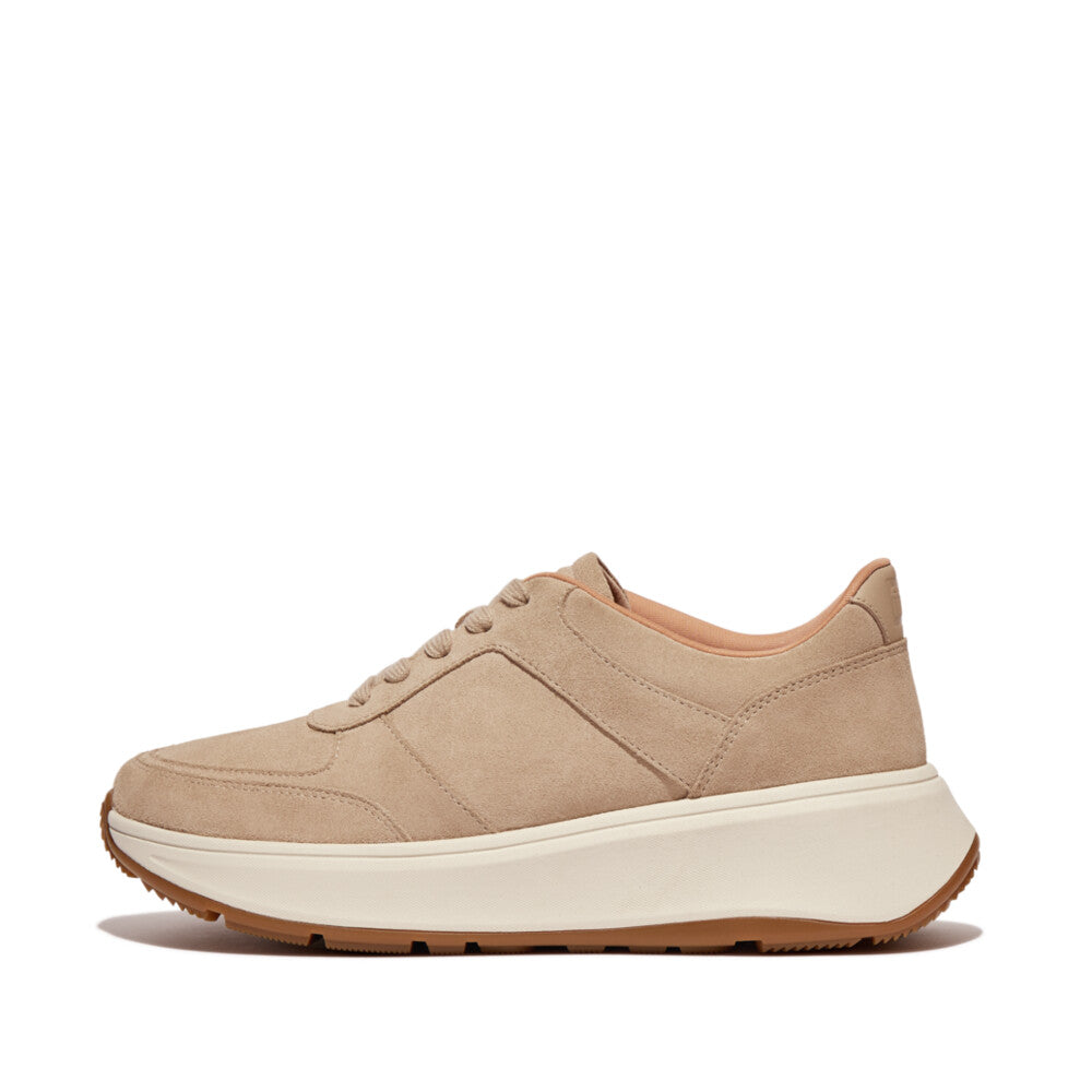 Suede Flatform Trainers F-MODE Microwobbleboard Latte Beige 3