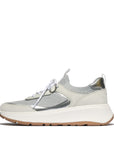 FitFlop F-MODE Knit/Suede Flatform Slip-On Trainers Sneaker white/French Grey 4