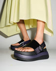 X Roksanda Leather/Webbing Sandals F-MODE Microwobbleboard