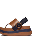 X Roksanda Leather/Webbing Sandals F-MODE Microwobbleboard Tan/Ink 3