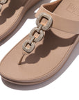 Crystal Chain Leather Toe-Post Sandals FINO Microwobbleboard