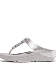 FitFlop FINO Crystal Chain Leather Toe-Post Sandals Sandal Silver 4