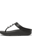 FitFlop FitFlop Fino Mirror-Dome Leather Toe-Post Sandal Black 4