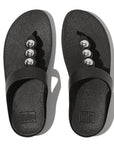 FitFlop FitFlop Fino Mirror-Dome Leather Toe-Post Sandal