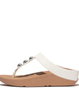 FitFlop FitFlop Fino Mirror-Dome Leather Toe-Post Sandal Urban White 4