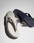 FitFlop FitFlop Lulu Crystal-Buckle Leather Toe-Post Sandals Sandal