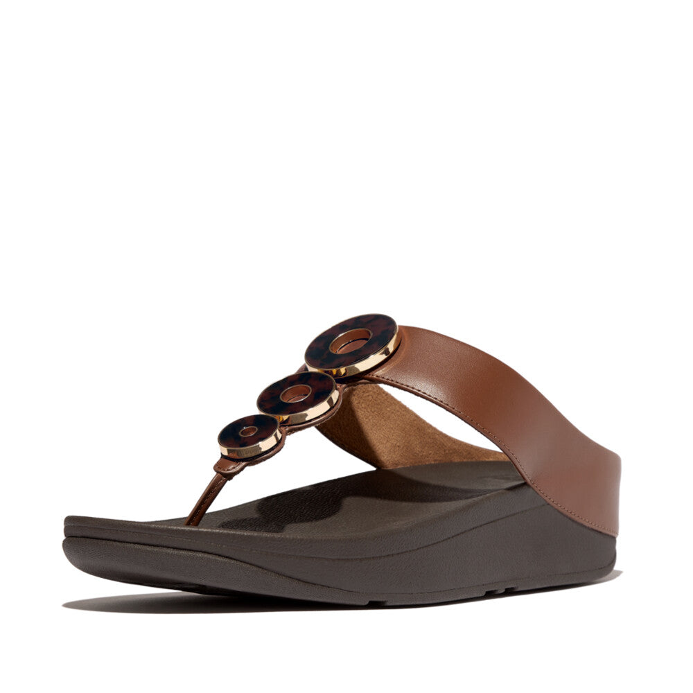 FitFlop FitFlop Fino Resin-Hoop Leather Toe-Post Sandals Sandal