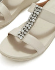 FitFlop FINO Pearls-And-Crystal H-Bar Slides
