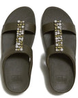 FitFlop FINO Pearls-And-Crystal H-Bar Slides