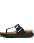 FitFlop FitFlop Gen-FF Buckle Leather Toe Post Sandals Microwobbleboard Black UK 4