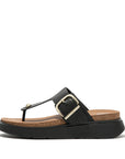 Buckle Leather Toe Post Sandals Gen-FF Microwobbleboard Black 4