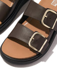 FitFlop FitFlop Gen-FF Buckle Two-Bar Leather Slides Microwobbleboard